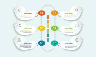 vector vistoso negocio 6 6 pasos infografía elementos diseño. moderno sencillo infografía diseño modelo. negocio infografía diseño
