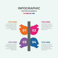 4 steps modern and editable process chart infographics element. Presentation business infographic template design vector