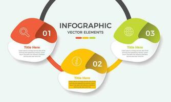 3 steps modern and editable process chart infographics element. Presentation business infographic template design vector