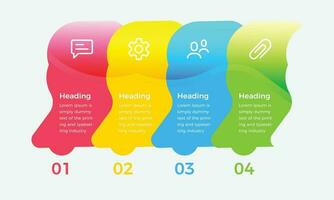 4 steps modern and editable process chart infographics element. Presentation business infographic template design vector