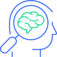 Brain check line icon png