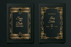 luxury Elegant wedding invitation design set vector
