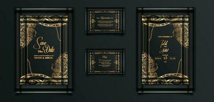 luxury wedding invitation cards vector