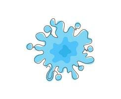 Continuous one line drawing water drips and flowing. Blob and splash. Concept of paint splashes, splatters, splodges, drops, blots shape. Single line draw design vector graphic illustration