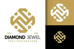 Letter N Diaond Jewel Logo vector icon illustration
