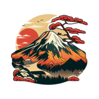 montagna fuji . ai generato png