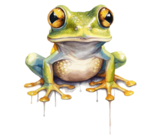 Baby Frosch Aquarell . ai generiert png