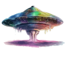 ufo dipinto nel freddo acquerello . ai generato png