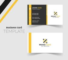 Simple, minimalistic and professional business card template in orange and black colour vector