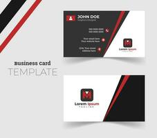 Simple, minimalistic and professional business card template in black and red colour vector