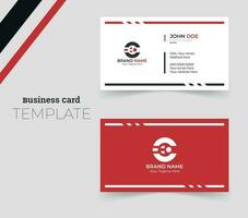 Simple minimalistic and modern business card template in red and black color. vector