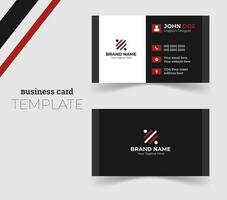 Simple, minimalistic and professional business card template in black and red colour vector