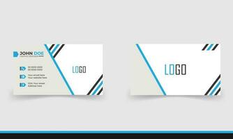 Simple minimalistic and modern business card template in blue and black color. vector