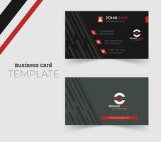 Simple minimalistic and modern business card template in red and black color. vector
