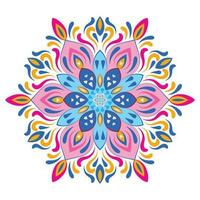 Colorful floral modern mandala and flower background. vector