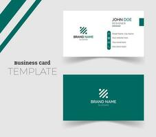 Simple, minimalistic and professional business card template in green colour vector