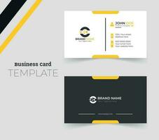 Simple minimalistic and modern business card template in orange and black color. vector