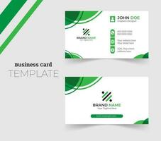 Simple minimalistic and modern business card template in green color combination. vector