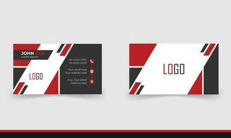 Simple minimalistic and modern business card template in red and black color. vector