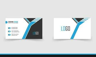 Simple minimalistic and modern business card template in blue and black color. vector