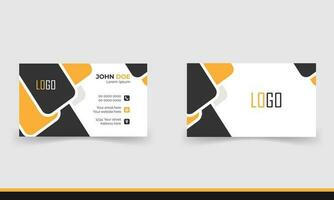 Simple minimalistic and modern business card template in orange and black color. vector