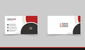 Simple minimalistic and modern business card template in red and black color. vector