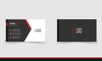 Simple minimalistic and modern business card template in red and black color. vector