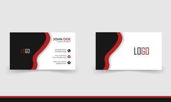 Simple minimalistic and modern business card template in red and black color. vector