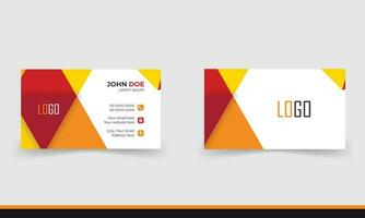 Simple minimalistic and modern business card template in orange and red color combination. vector