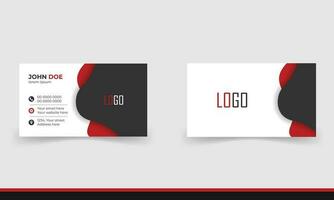 Simple minimalistic and modern business card template in red and black color. vector