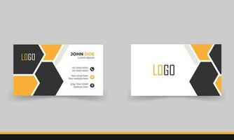 Simple minimalistic and modern business card template in orange and black color. vector