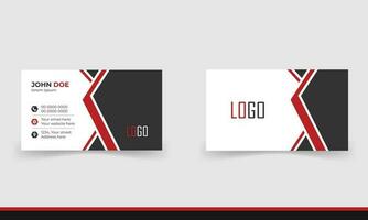 Simple minimalistic and modern business card template in red and black color. vector