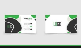 Simple minimalistic and modern business card template in green and black color. vector