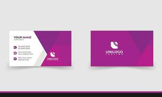 Simple minimalistic and modern business card template in pink color combination. vector