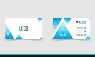 Simple minimalistic and modern business card template in blue and white color. vector