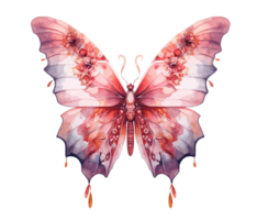 aquarelle coloré papillon et fleur . ai généré png