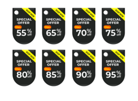 set tag special offer discount promotion  color variation png