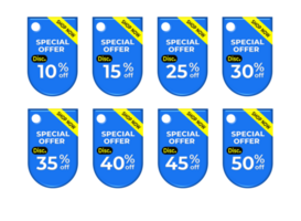 ensemble étiquette spécial offre remise promotion Couleur variation png