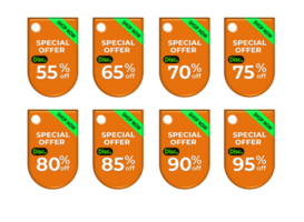 set tag special offer discount promotion  color variation png