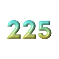 3D number yellow tosca gradient color png