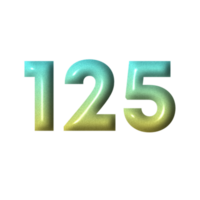 3D number yellow tosca gradient color png