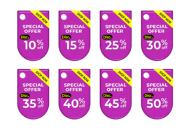 set tag special offer discount promotion  color variation png