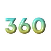 3D number yellow tosca gradient color png