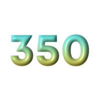 3D number yellow tosca gradient color png