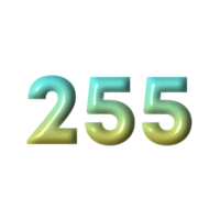 3D number yellow tosca gradient color png