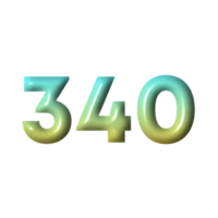 3D number yellow tosca gradient color png