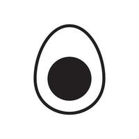 egg icon in flat color style. Egg with shadow isolated on white background vector