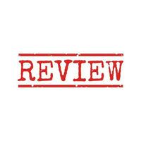 Red grunge rubber stamp with word REVIEW. Vector illustration.