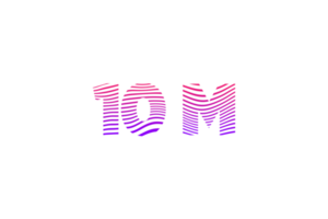 10 million subscribers celebration greeting Number with waves design png