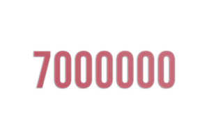 7000000 subscribers celebration greeting Number with paper design png